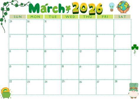 Calendar Printable March