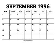 Calendar September 1996