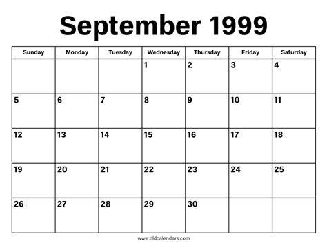 Calendar September 1999