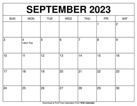 Calendar September 2023