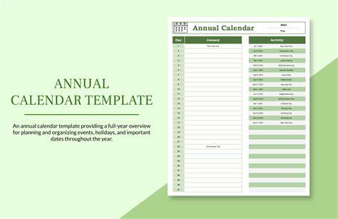 Calendar Template Xls