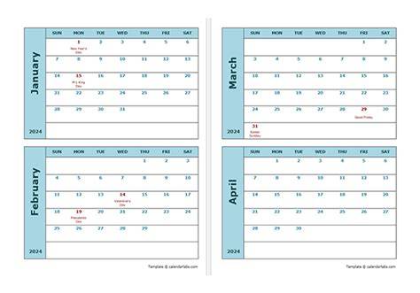 Calendar Two Months Per Page