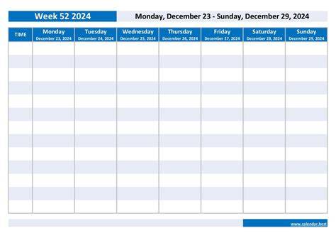 Calendar Week 52