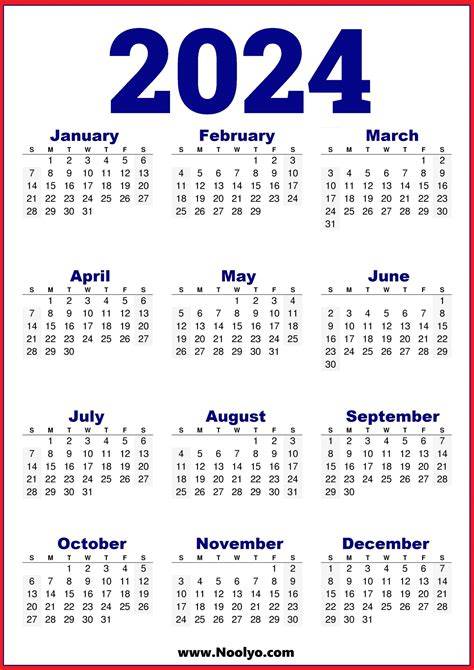 Calendars 2024 Printable