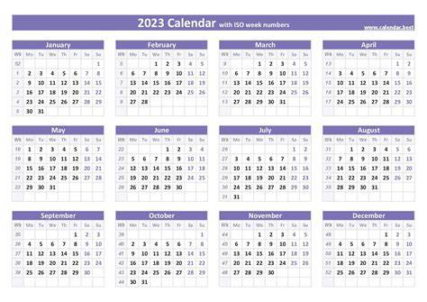 Calender With Week Number