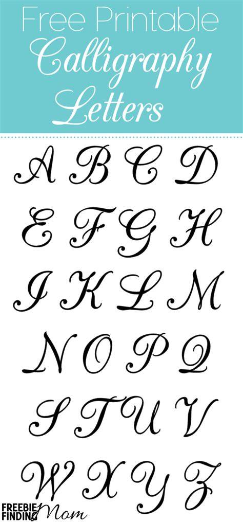 Calligraphy Letters Printable
