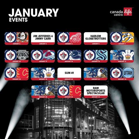 Canada Life Centre Events Calendar
