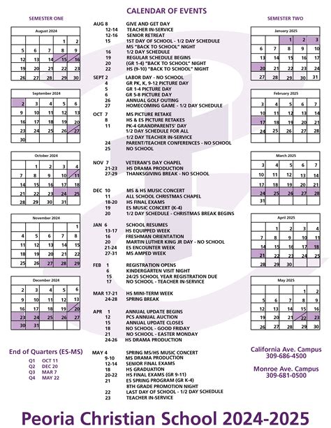 Candeo Peoria Calendar