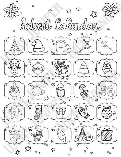 advent coloring calendar