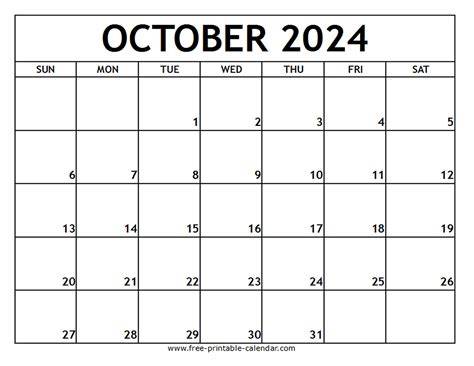 october 2024 calendar printable