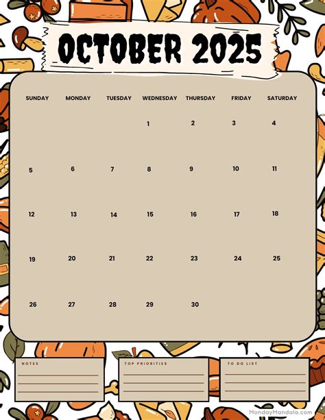 october 2025 calendar