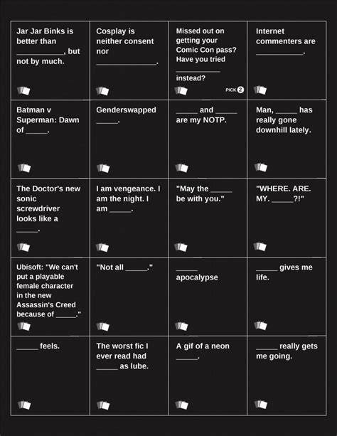 Cards Against Humanity Printable