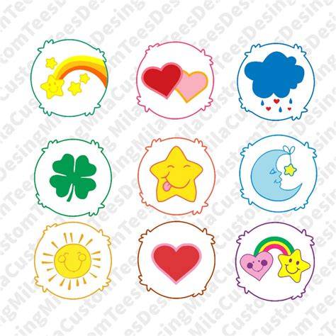 Care Bear Belly Badges Printable