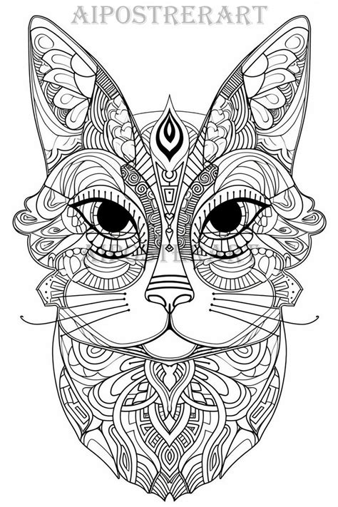Cat Coloring For Adults