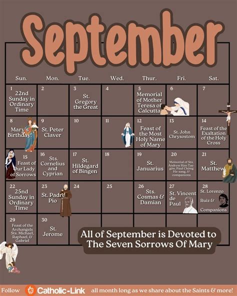 Catholic Church Feast Days Calendar