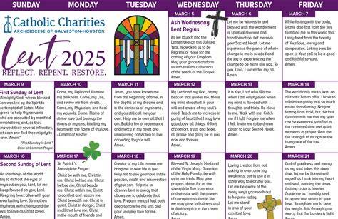 Catholic Lent Calendar