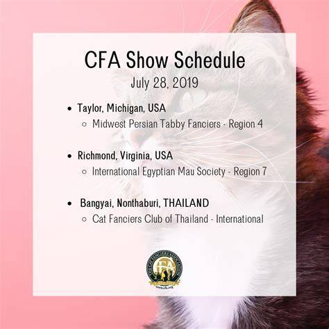 Cfa Cat Show Calendar