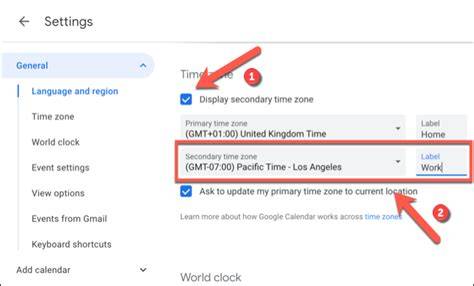 Change Time Zone Google Calendar