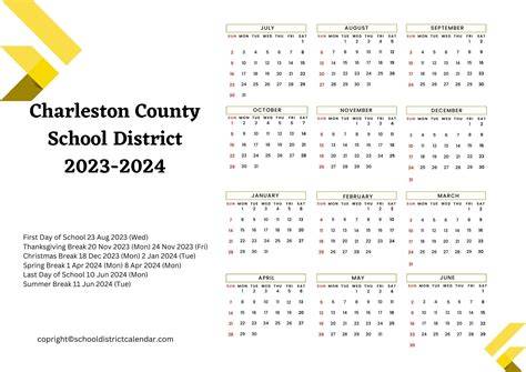 Charleston Schools Calendar