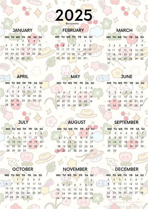 cute calendar 2025