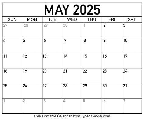 free printable may 2025 calendar