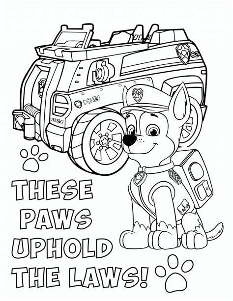 Chase Paw Patrol Colouring Pages