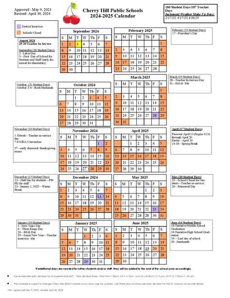 Cherry Hill Schools Calendar