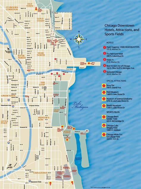 Chicago City Map Downtown Printable