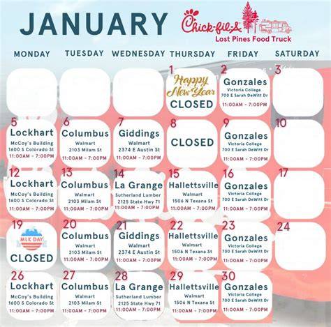 Chick Fil A Calendar