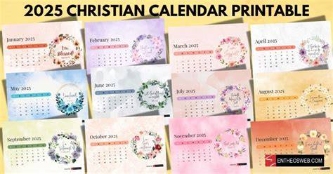 Christian 2025 Calendar