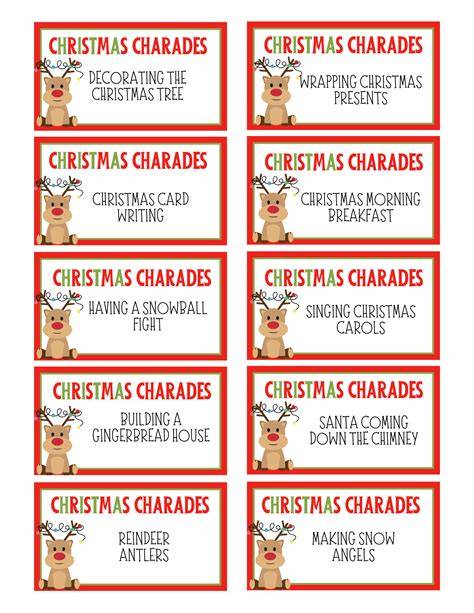 Christmas Charades Printable Free