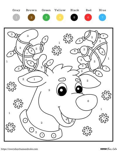Christmas Color By Number Free
