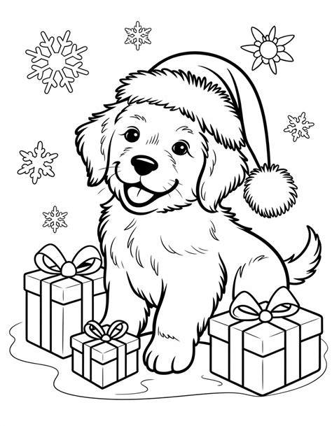 Christmas Dog Pictures To Color