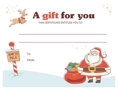 Christmas Gift Certificate Template Free Printable