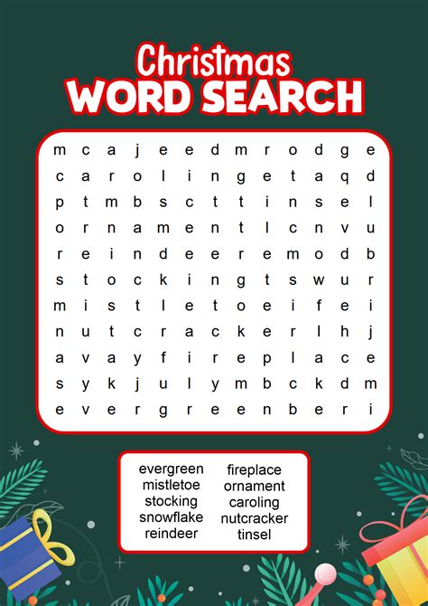 Christmas Search Word Puzzles Printable
