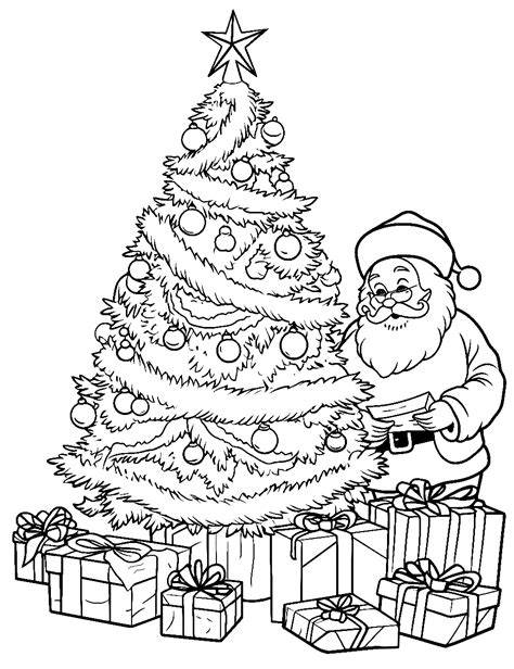 Christmas Tree With Gifts Coloring Pages