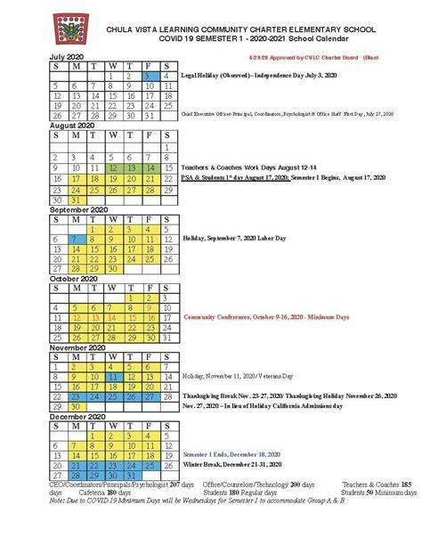 Chula Vista Elementary Calendar