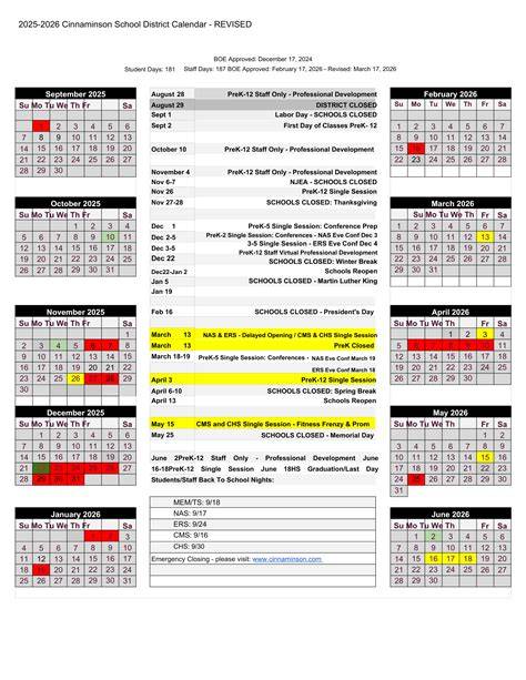 Cinnaminson Schools Calendar