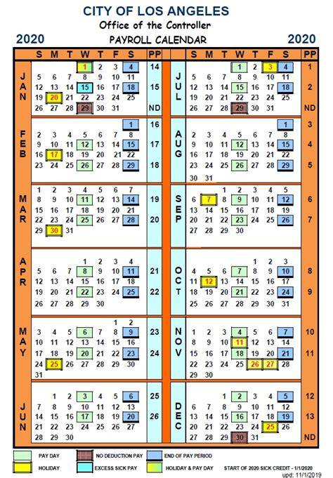 City Of La Payroll Calendar 2025