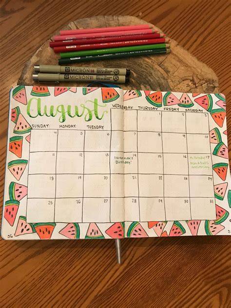 august calendar ideas