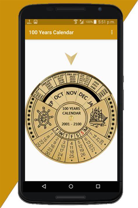 calendar of 100 years