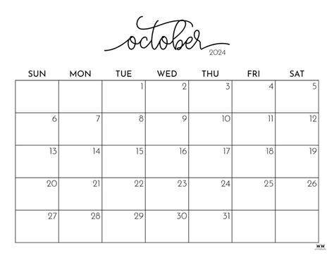 october 2024 calendar