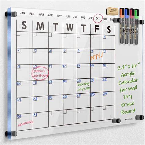 Clear Calendar For Wall