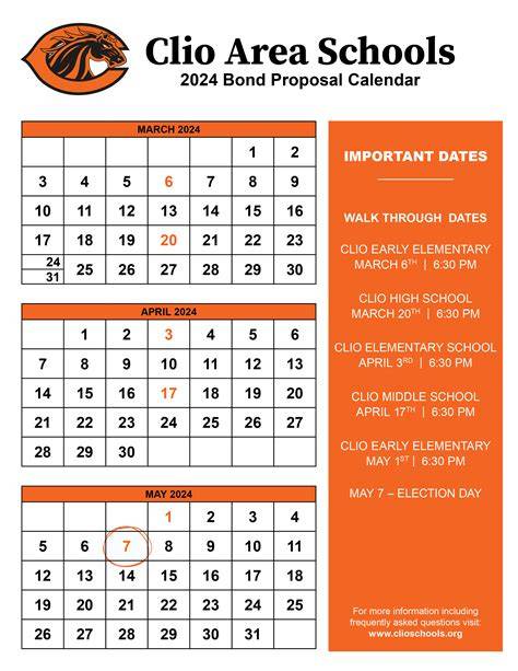 Clio Area Schools Calendar