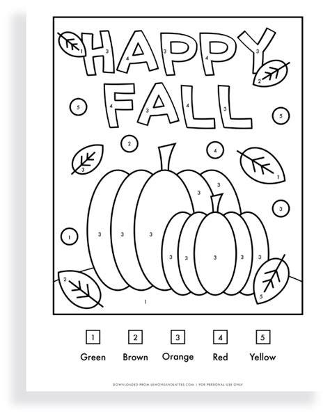 Color By Number Fall Printable