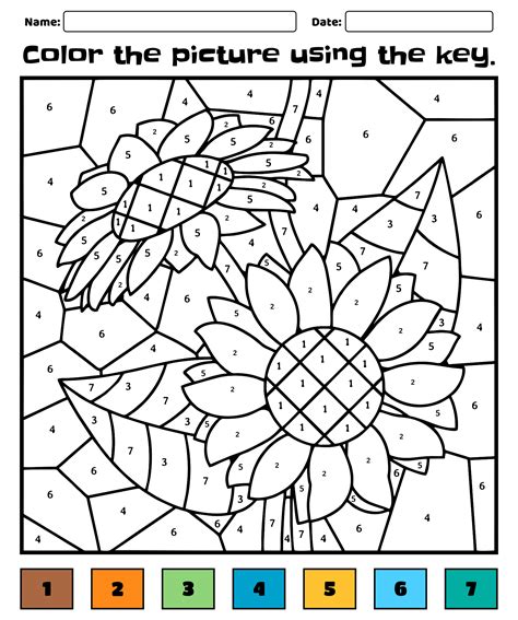 Color By Number Printable Pages