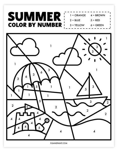 Color By Number Printable Summer