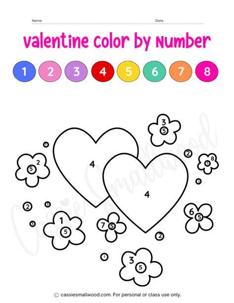 Color By Number Valentines Printable