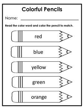 Color Identification Worksheets
