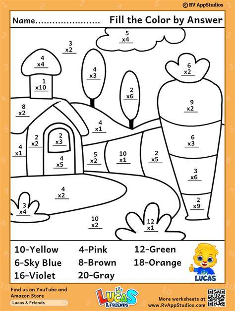 Color Number Math Worksheets